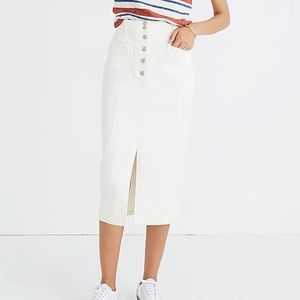 Madewell Cream Denim Skirt